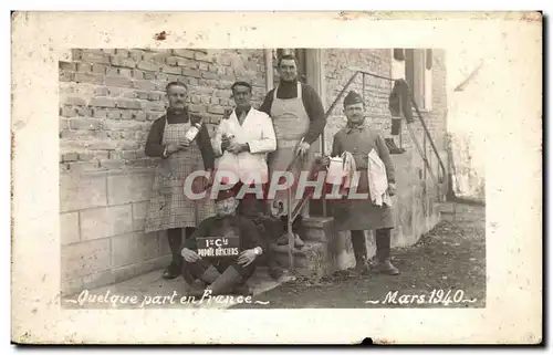 CARTE PHOTO Mars 1940 Quelque part en france Militaria