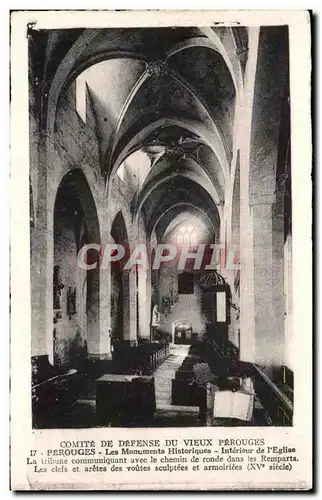 Ansichtskarte AK Comite De Defense Du Vieus Perouges Interieur de l&#39eglise