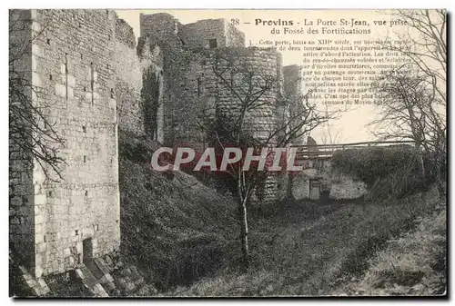 Cartes postales Provins La Porte St Jean Vue Prise du fosse des Fortications