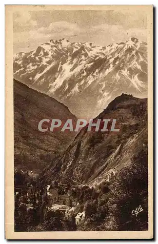 Cartes postales Bareges La Route des Pyrenees Descente sur Luz et chapelle Saint Justin