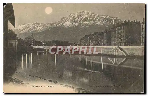 Cartes postales Grenoble La Nuit