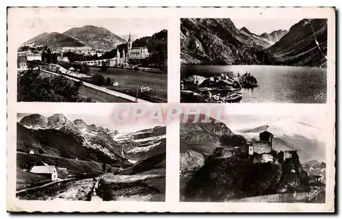 Ansichtskarte AK Souvenir Des Pyrenees Lourdes La Basilique Et Le Pic Du Jer Cauterets Le Lac Do Gaube Gavarnie L