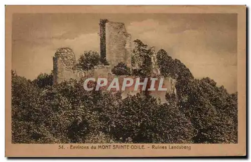 Cartes postales Environs du Mont Sainte Odile Ruines Landsberg