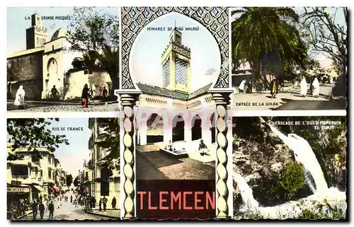 Cartes postales Tlemcen Souvenir Algerie Sikak Rue de France Mosquee