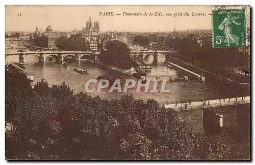 Ansichtskarte AK Paris Panorama de La Cite Vue prise du Louvre