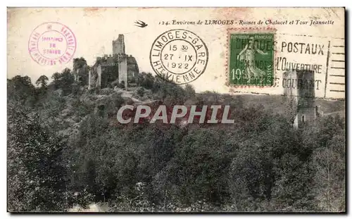 Cartes postales Environs de Limoges Ruines de Chalucet et tour Jeannetle