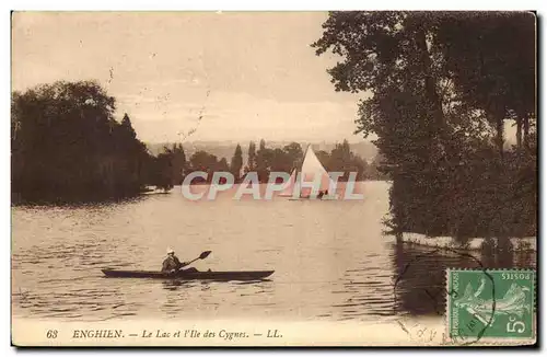 Cartes postales Enghien Le Lac et l&#39lle des Cygnes