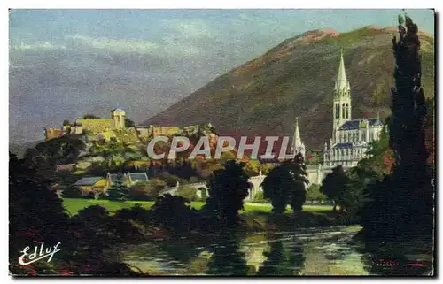 Ansichtskarte AK Lourdes La Basilique et le Chateau Fort