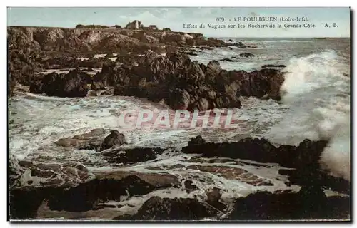 Ansichtskarte AK Le Pouliguen Effets de Vagues sur les Rochers de la Grande Cote