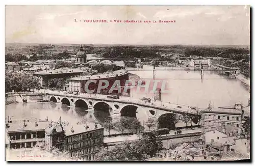 Cartes postales Toulouse Vue generale sur la Garonne