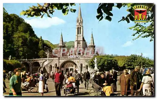 Moderne Karte Lourdes Les Malades Reviennent de la Grotte