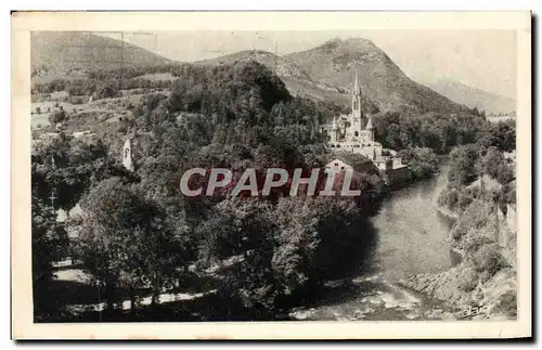 Cartes postales Lourdes the basilica and Gave