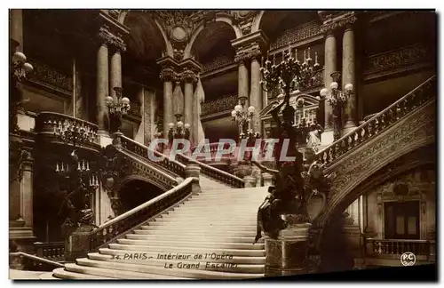 Cartes postales Paris Interieur de l&#39Opere Le Grand escalier