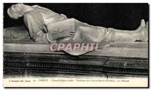 Ansichtskarte AK Dreux Chapelle Saint Louis Tombeau du Prince Henri d&#39Orleans par Mercie