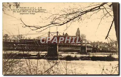 Cartes postales Tours La Loire Et Le Pont Suspendu De St syphorien