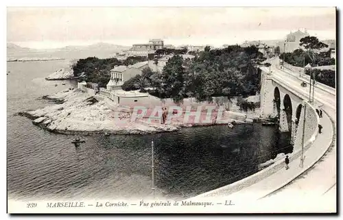 Ansichtskarte AK Marseille La Corniche Vue Generale de Malmousque