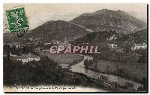 Cartes postales Lourdes Vue generale et le Pic du Jer