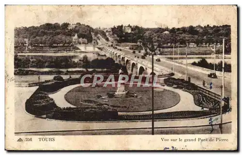 Cartes postales Tours Vue sur le grand Pont de Pierre