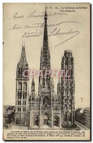 Cartes postales La Cathedrale de Rouen Vue d&#39ensemble