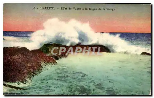 Ansichtskarte AK Biarritz Effet de Vague a la Vierge