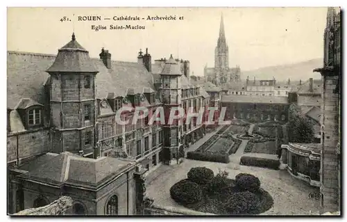 Ansichtskarte AK Rouen Cathedrale Archeveche et Eglise Saint Maclou