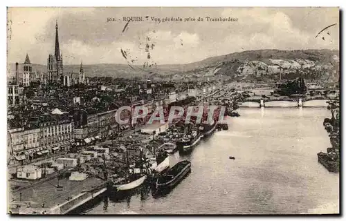 Cartes postales Rouen Vue generale prise du Transbordeur Bateaux