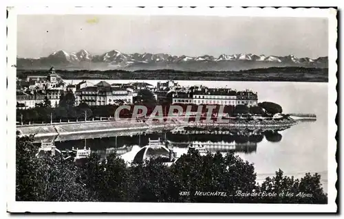 Cartes postales Neuchatel Baie de I&#39Evole et les Alpes Suisse