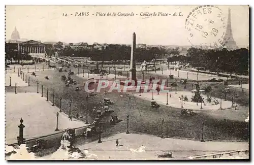 Ansichtskarte AK Paris Place de la Concorde Tour Eiffel