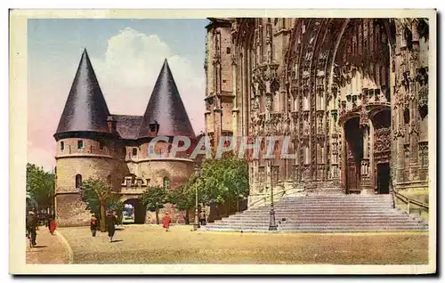 Cartes postales Beauvais Le Porche de la Cathedrale et le Palais de Justice