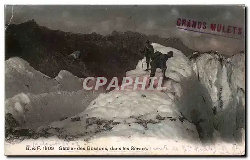 Ansichtskarte AK Glacier des Bossons dans les Seracs Alpinisme suisse