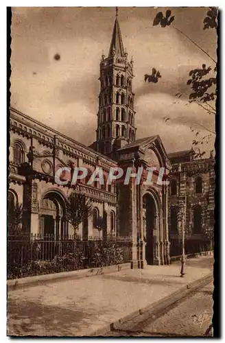 Cartes postales Toulouse Clocher de la Basillique Saint Sernin Et Porte Miegeville