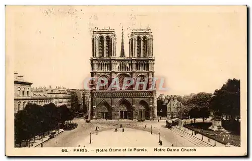 Cartes postales Paris Notre Dame et le Parvis