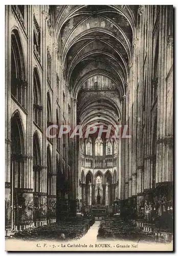 Cartes postales La Cathedrale De Rouen Grande Nef