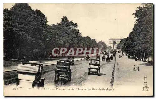 Cartes postales Paris Perspective De L&#39Avenue Du Bois De Boulogne Arc de Triomphe