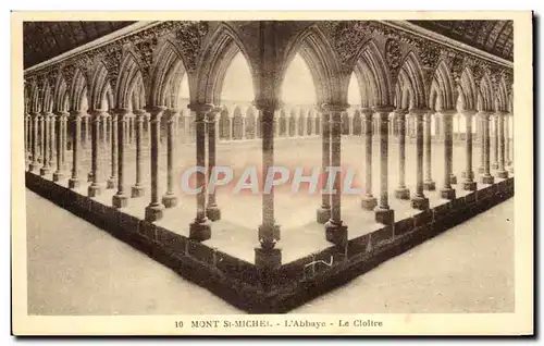 Cartes postales Mont St Michel L'Abbaye Le Cloitre