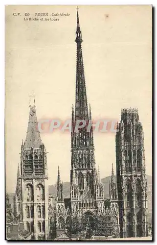 Cartes postales Rouen Cathedrale La Fleche et les Tours