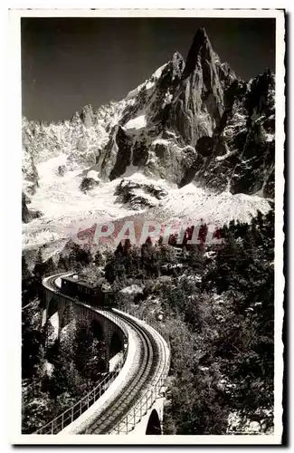 Ansichtskarte AK Chamonix Le Chemin de Fer du Montenvers et les Aiguilles verte et du Dru