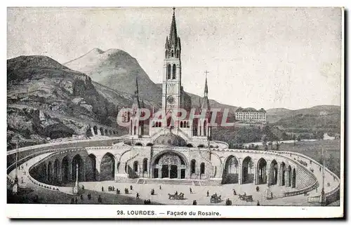 Cartes postales Lourdes Facade Du Rosaire