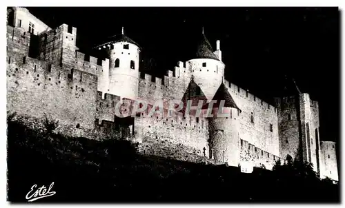 Ansichtskarte AK La Cite De Carcassonne Illuminee Montee De La Porte D&#39Aude