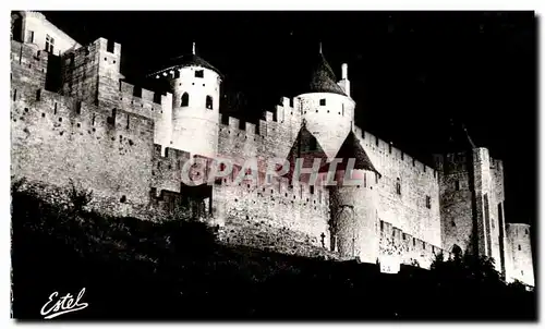 Cartes postales La Cite De Carcassonne Illuminee Montee De La Porte D&#39Aude