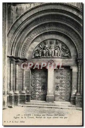 Ansichtskarte AK Caen Abbaye aux Dames Eglise de la Trinite Portail de style roman tres pur