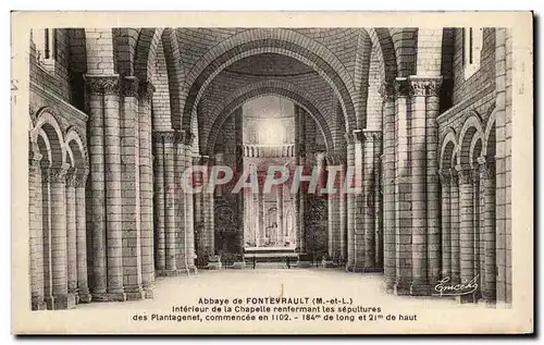 Ansichtskarte AK Abbaye de Fontevrault Interieur de la Chapelle renfermant les sepultures