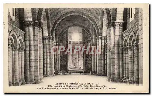 Cartes postales Abbaye de Fontevrault Interieur de la Chapelle renfermant les sepultures