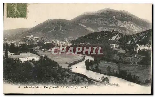 Cartes postales Lourdes Vue Generale et le Pic du Jer