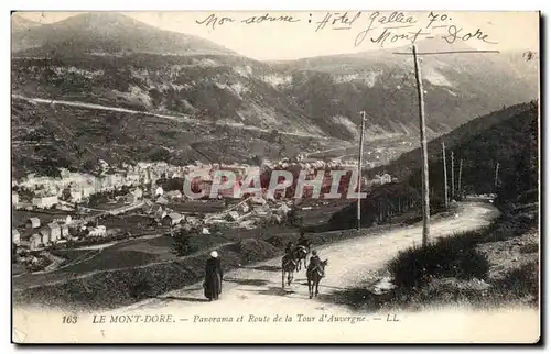 Ansichtskarte AK Le Mont Dore Panorama et Route de La Tour d&#39Auvergne Ane Folklore