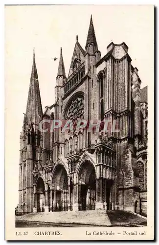 Cartes postales Chartres La Cathedrale Portail sud