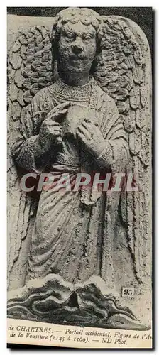 Ansichtskarte AK Chartres Portail occidental Figure de l&#39ange de la Voussure