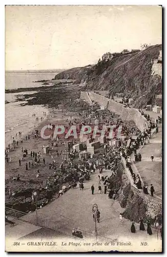 Ansichtskarte AK Granville La Plage vue prise de la Falaise