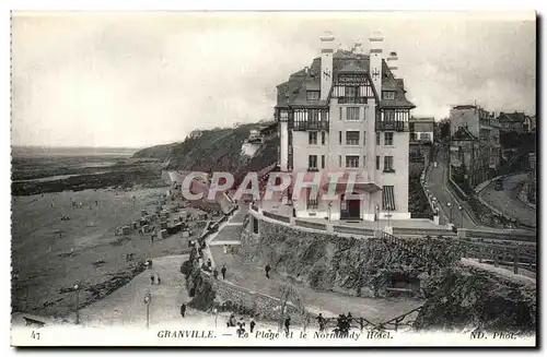 Cartes postales Granville La plage et le Normandy Hotel