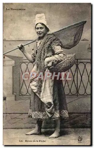 Cartes postales Normandie Retour de la Peche Folklore